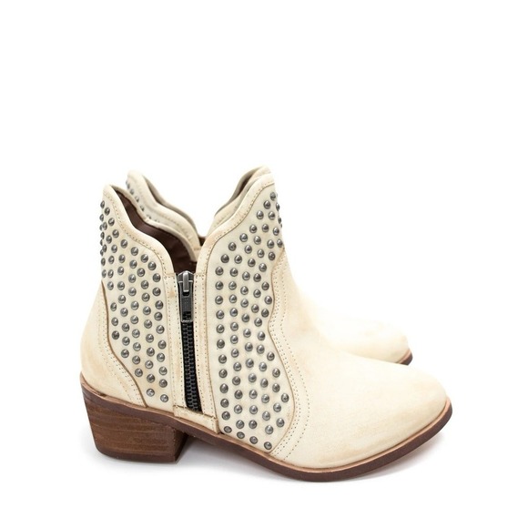 Nailed It Ankle Boot in White by Naughty Monkey – Hydrangeas  New Naughty Monkey Studded Ankle Boots NAILED IT In White Size 8.5 Leather